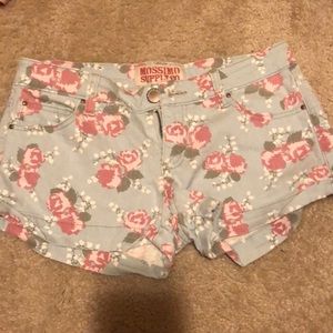 Flower jean shorts